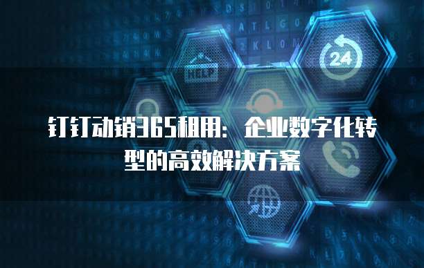 钉钉动销365租用:企业数字化转型的高效解决方案