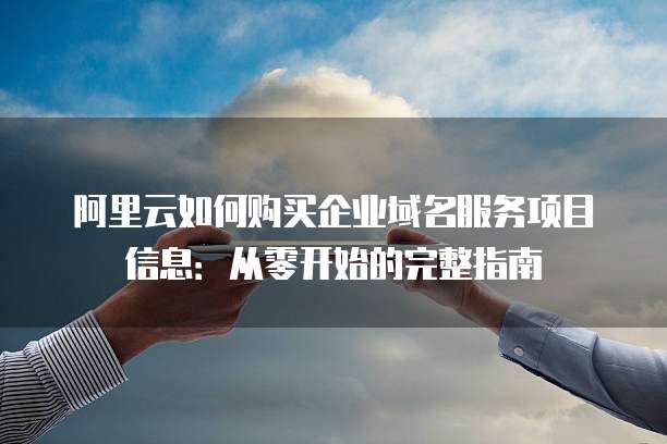 阿里云如何购买企业域名服务项目信息:从零开始的完整指南
