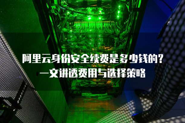 阿里云身份安全续费是多少钱的?一文讲透费用与选择策略