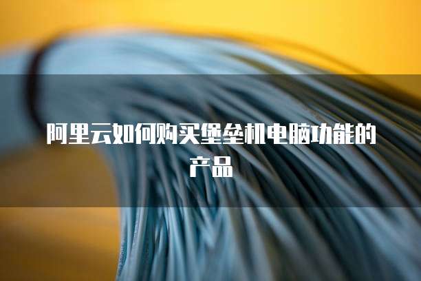 阿里云如何购买堡垒机电脑功能的产品