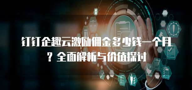 钉钉企趣云激励佣金多少钱一个月?全面解析与价值探讨