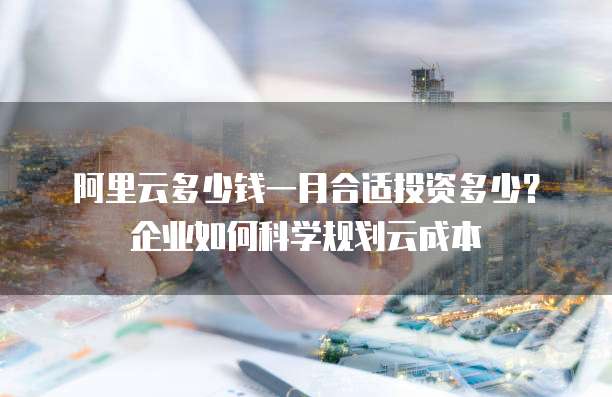 阿里云多少钱一月合适投资多少?企业如何科学规划云成本