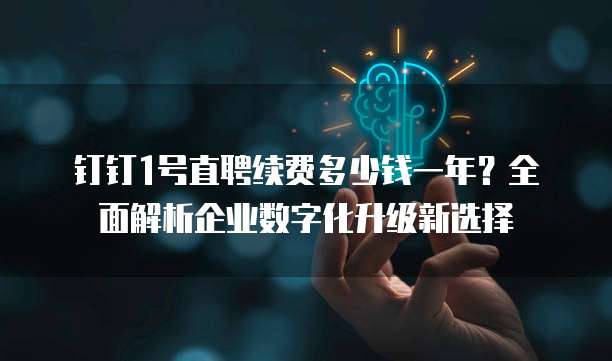 钉钉1号直聘续费多少钱一年?全面解析企业数字化升级新选择