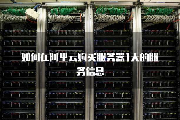 如何在阿里云购买服务器1天的服务信息