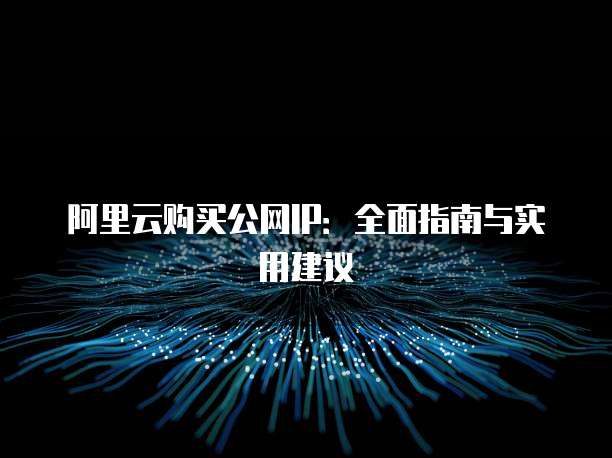 阿里云购买公网IP:全面指南与实用建议