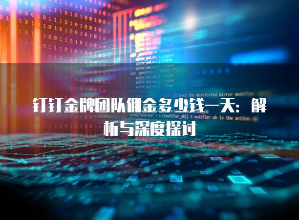 钉钉金牌团队佣金多少钱一天:解析与深度探讨