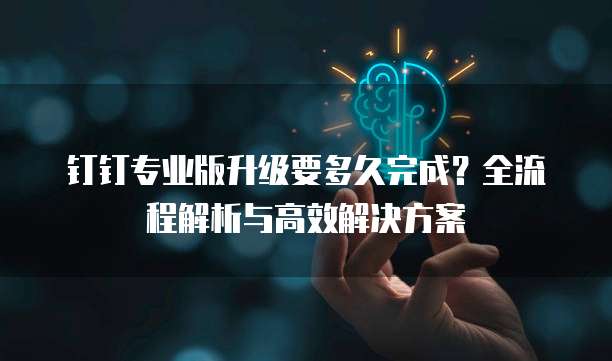钉钉专业版升级要多久完成?全流程解析与高效解决方案