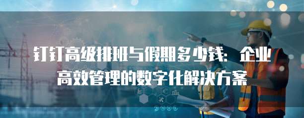 钉钉高级排班与假期多少钱:企业高效管理的数字化解决方案