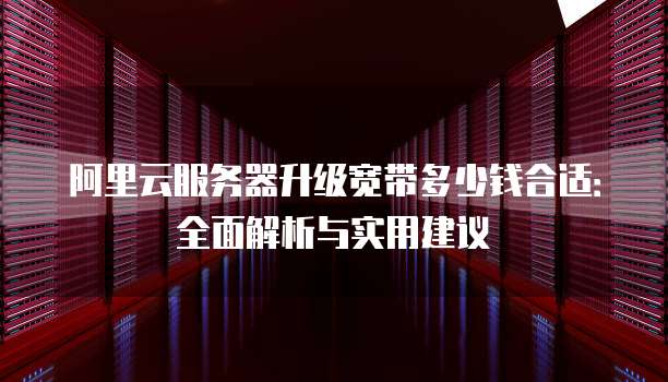 阿里云服务器升级宽带多少钱合适:全面解析与实用建议