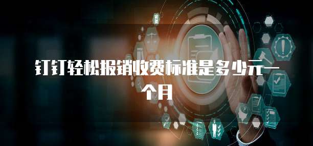 钉钉轻松报销收费标准是多少元一个月