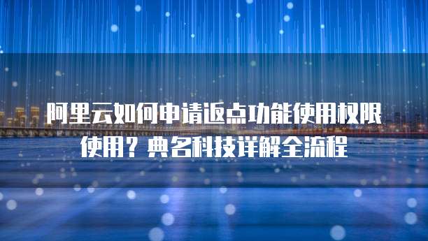阿里云如何申请返点功能使用权限使用？典名科技详解全流程