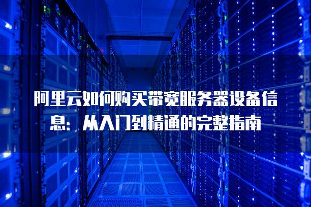 阿里云如何购买带宽服务器设备信息:从入门到精通的完整指南