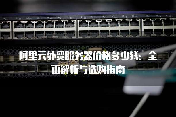 阿里云外贸服务器价格多少钱:全面解析与选购指南