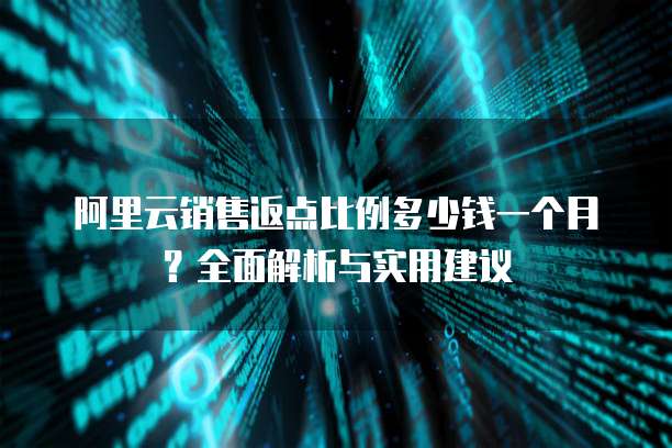 阿里云销售返点比例多少钱一个月?全面解析与实用建议