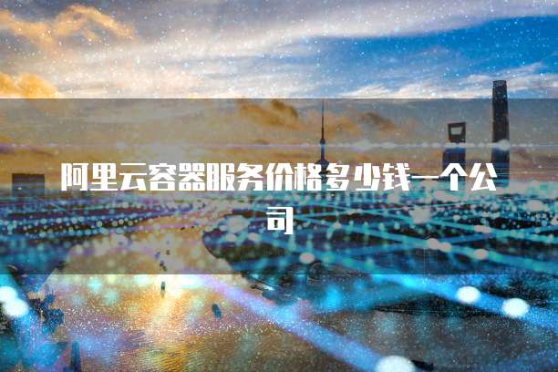 阿里云容器服务价格多少钱一个公司