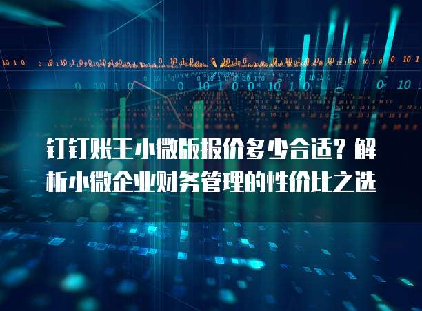 钉钉账王小微版报价多少合适?解析小微企业财务管理的性价比之选