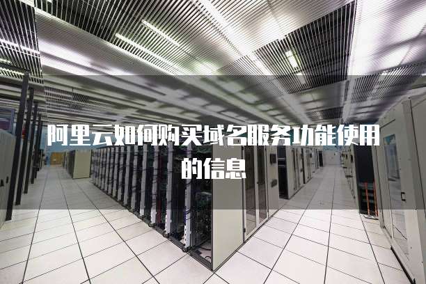 阿里云如何购买域名服务功能使用的信息