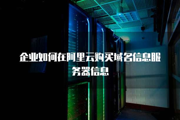 企业如何在阿里云购买域名信息服务器信息