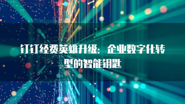 钉钉经费英雄升级:企业数字化转型的智能钥匙