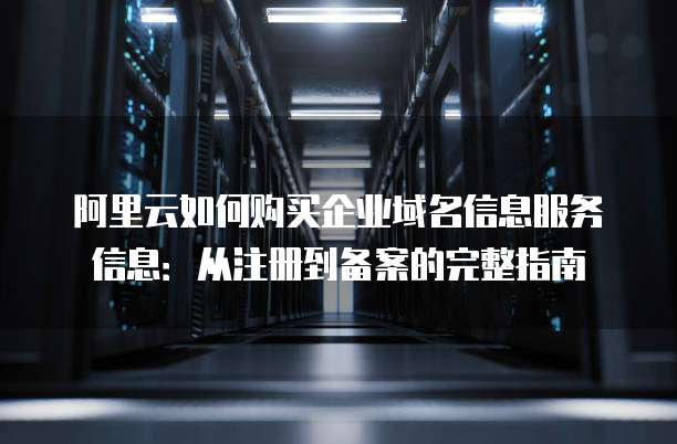 阿里云如何购买企业域名信息服务信息：从注册到备案的完整指南