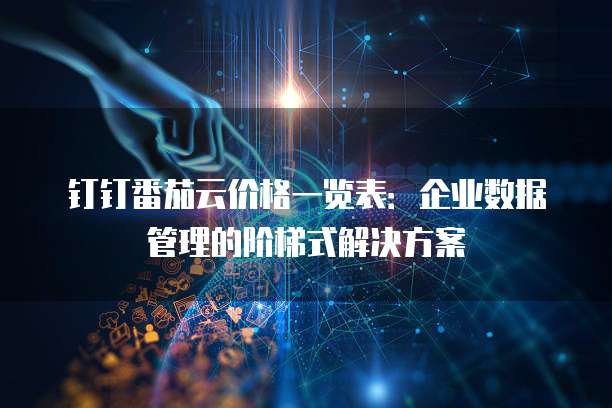 钉钉番茄云价格一览表:企业数据管理的阶梯式解决方案
