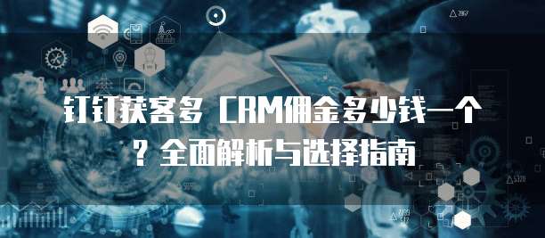 钉钉获客多 CRM佣金多少钱一个？全面解析与选择指南