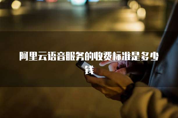 阿里云语音服务的收费标准是多少钱