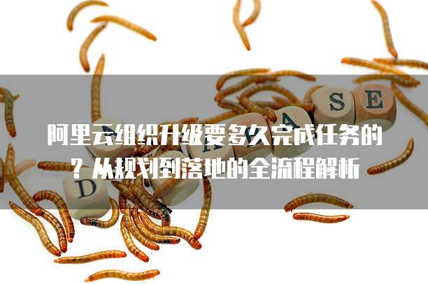 阿里云组织升级要多久完成任务的?从规划到落地的全流程解析