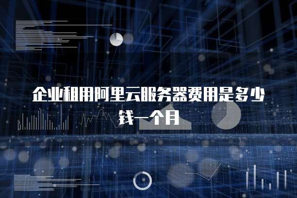 企业租用阿里云服务器费用是多少钱一个月