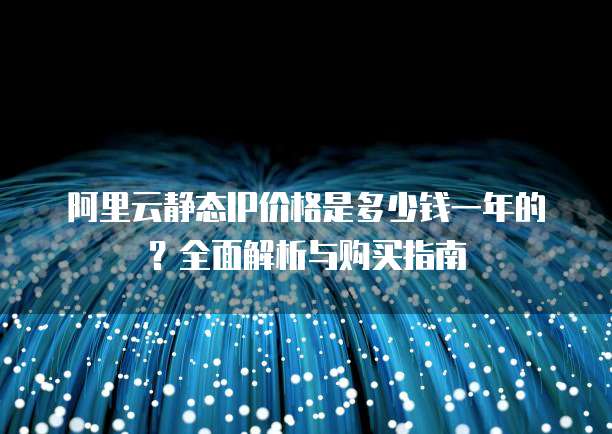 阿里云静态IP价格是多少钱一年的?全面解析与购买指南