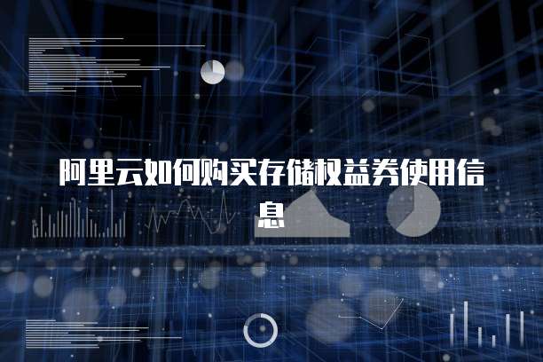 阿里云如何购买存储权益券使用信息