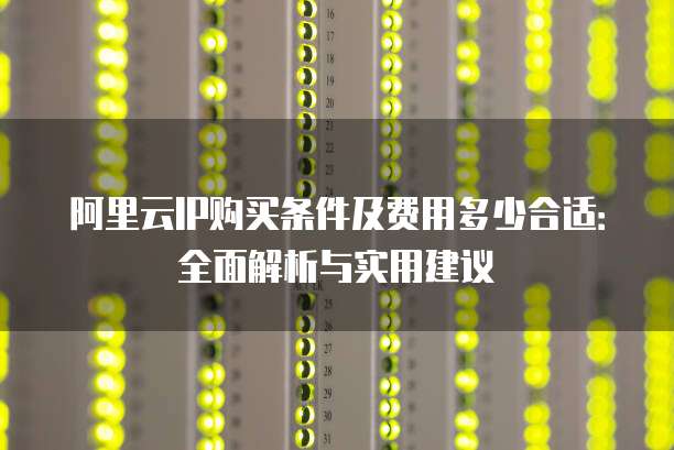 阿里云IP购买条件及费用多少合适：全面解析与实用建议