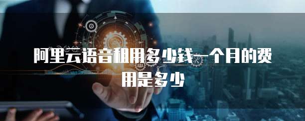 阿里云语音租用多少钱一个月的费用是多少