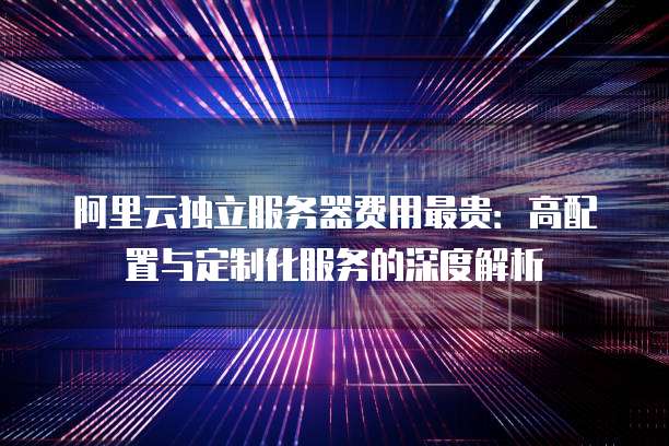 阿里云独立服务器费用最贵：高配置与定制化服务的深度解析