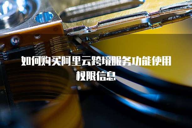 如何购买阿里云跨境服务功能使用权限信息