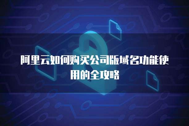 阿里云如何购买公司版域名功能使用的全攻略
