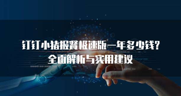 钉钉小猪报餐极速版一年多少钱?全面解析与实用建议