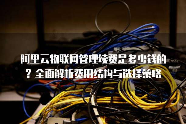 阿里云物联网管理续费是多少钱的?全面解析费用结构与选择策略