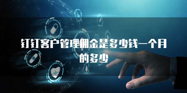 钉钉客户管理佣金是多少钱一个月的多少