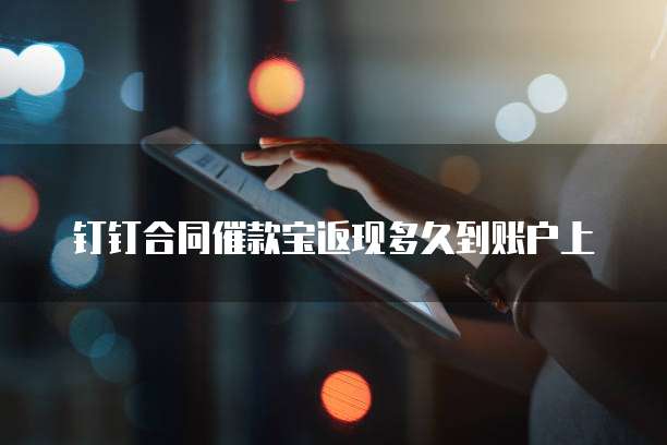 钉钉合同催款宝返现多久到账户上