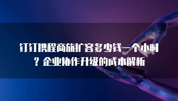 钉钉携程商旅扩容多少钱一个小时?企业协作升级的成本解析
