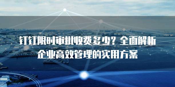 钉钉限时审批收费多少？全面解析企业高效管理的实用方案