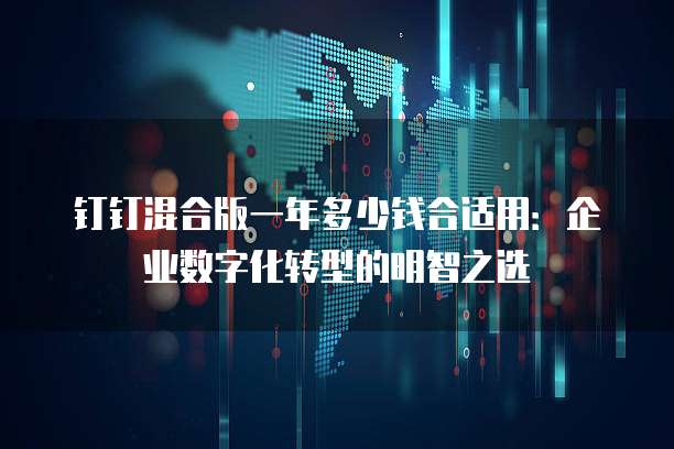 钉钉混合版一年多少钱合适用:企业数字化转型的明智之选