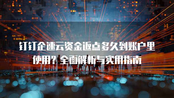 钉钉企速云资金返点多久到账户里使用?全面解析与实用指南