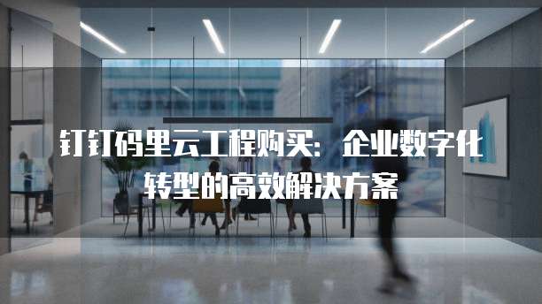 钉钉码里云工程购买:企业数字化转型的高效解决方案