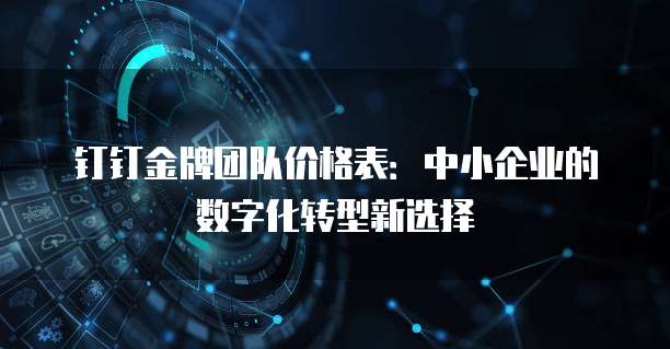 钉钉金牌团队价格表:中小企业的数字化转型新选择