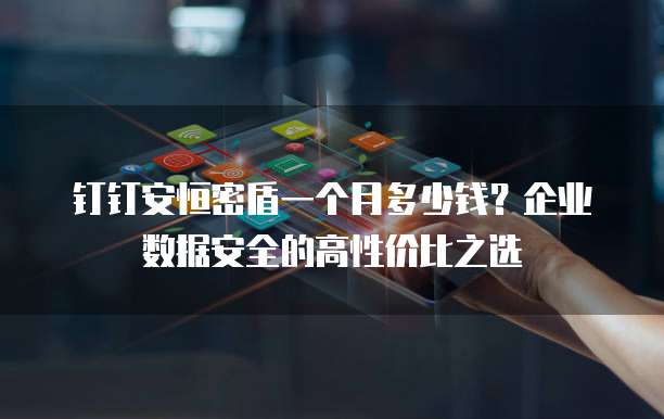 钉钉安恒密盾一个月多少钱?企业数据安全的高性价比之选
