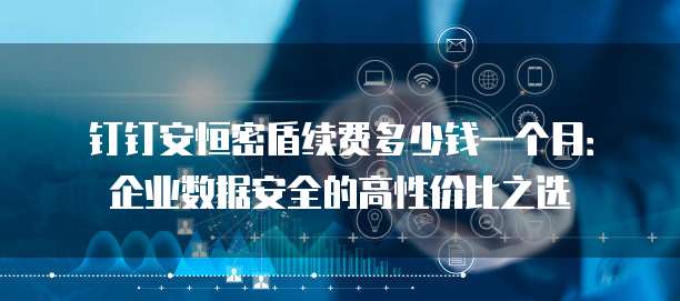 钉钉安恒密盾续费多少钱一个月:企业数据安全的高性价比之选