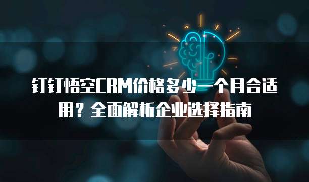 钉钉悟空CRM价格多少一个月合适用?全面解析企业选择指南