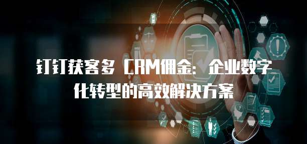 钉钉获客多 CRM佣金：企业数字化转型的高效解决方案